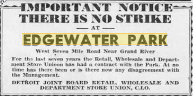 Edgewater Park - No Strike At The Park June 25 1948 (newer photo)